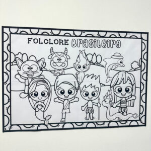 Painel colorir folclore