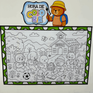 Painel para colorir Volta às aulas